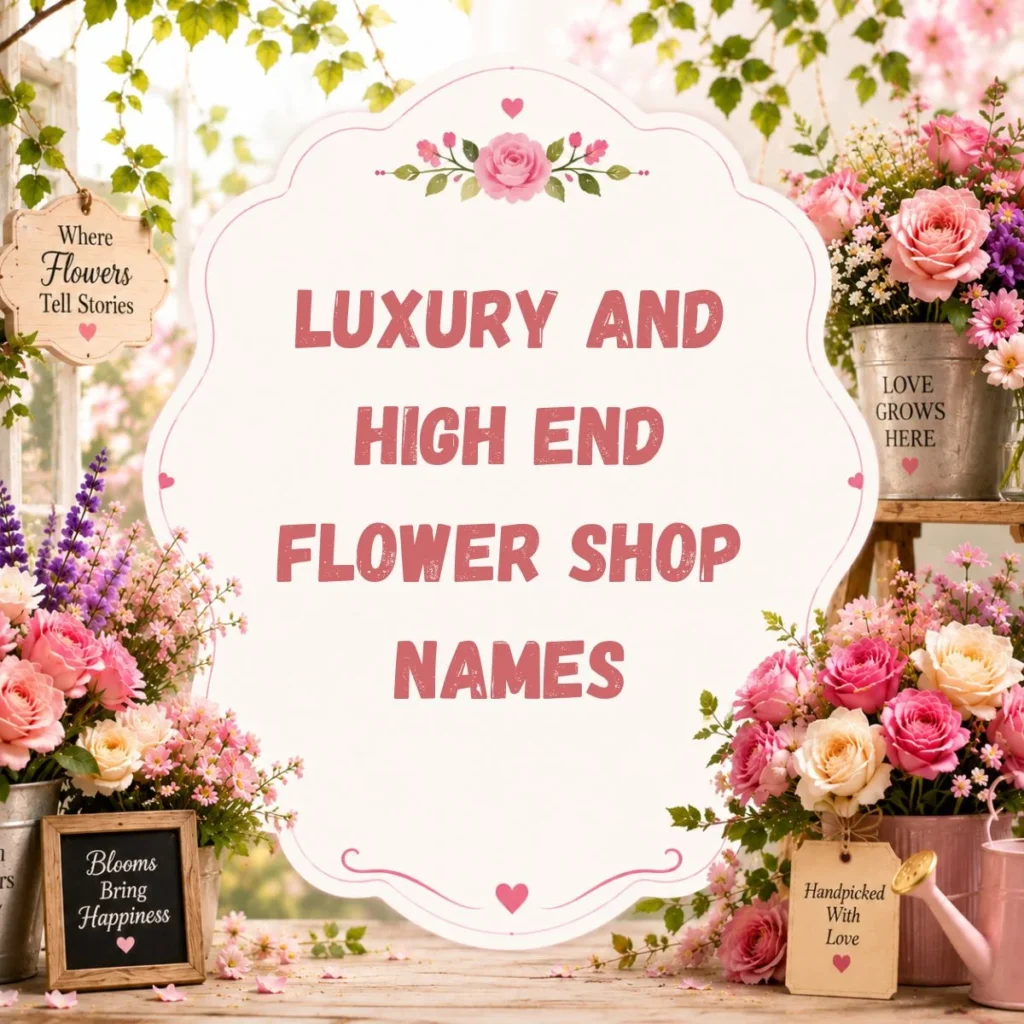 Luxury and High End Flower Shop Names
