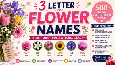 3 Letter Flower Names 500+ Short, Sweet & Floral Ideas