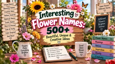 Interesting Flower Names 500+ Beautiful, Unique & Creative Ideas