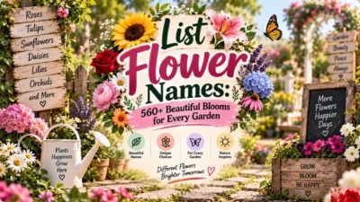 List Flower Names 560+ Beautiful Blooms for Every Garden